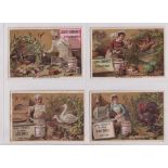 Trade cards, Liebig, The Preparation of Poultry, ref S171, 3 different sets, German, Italian &