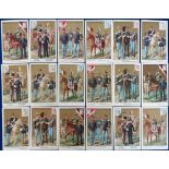 Trade cards, Liebig, Italian Army Uniforms, ref S172, 3 different Italian language editions (6 cards