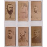 Cigarette cards, USA, Goodwin, Old Judge Cigarettes, Photographic cards, 6 cards, all Cricketers,