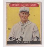 Trade card, USA, Goudey Gum, Sport Kings, type card, no 1 Ty Cobb (Baseball) (slightly grubby,