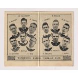 Trade card, Barratt's, Football Team Folders, type card, Manchester United, Division 2 (1933) (a few
