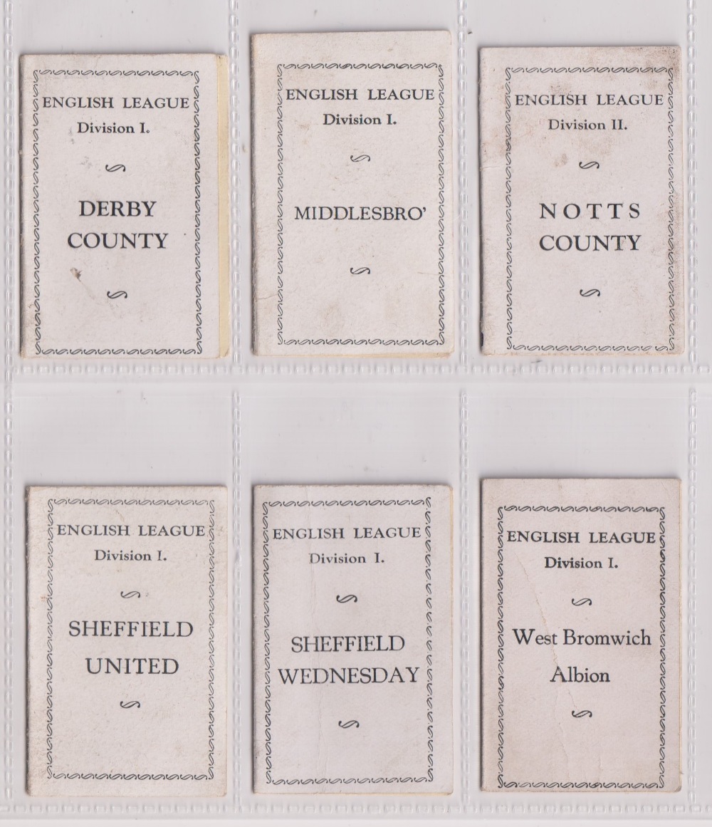 Trade cards, Barratt's, Football Team Folders, 6 cards, Derby County Division 1 (1933), - Image 2 of 3