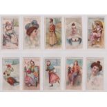 Cigarette cards, A. Baker & Co, Beauties of All Nations (all 'A. Baker' backs) (set, 25 cards) (some