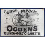 Tobacco Advertising, Ogden's, a paper shop display advert for Guinea Gold Cigarettes illustrated