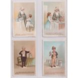 Trade cards, Liebig, Adults Advertising the Extract I, ref S12, four cards issued 1872 (1 with