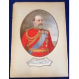 Trade silk, a large card mounted trade silk showing HRH The Prince of Wales KG, card mount approx.