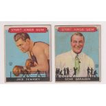 Trade cards, USA, Goudey Gum, Sport Kings, 2 cards, no 17, Jack Dempsey (Boxing, gd) & no 22 Gene