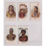 Cigarette cards, USA, Kimball & Co's, Savage & Semi-Barbarous Chiefs & Rulers, 5 cards, Bear Coat,