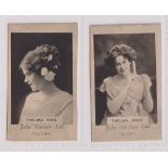 Cigarette card, John Sinclair, Actresses, two type cards, Thelma Raye (2 different) (gd/vg) (2)