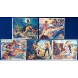 Trade cards, USA, Gum Incorporated, Lone Ranger Pictures, 1938, set of 5 premium size issue cards
