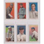 Cigarette cards, USA, ATC, Baseball Series, T206, 6 cards, all 'Cycle Cigarettes' backs, Bliss St.