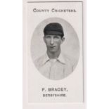 Cigarette card, Taddy, County Cricketers, type card, F Bracey, Derbyshire (vg) (1)