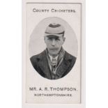 Cigarette card, Taddy, County Cricketers, Mr A R Thompson, Northamptonshire (vg) (1)