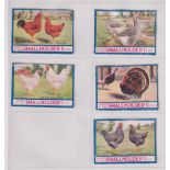 Trade cards, The Smallholder, Farm Livestock, issued as poster stamps, 5 poultry stamps, scarce (gd)