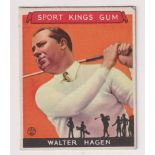 Trade card, USA, Goudey Gum, Sport Kings, type card, no 8 Walter Hagen (Golf) (gd/vg) (1)