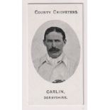 Cigarette card, Taddy, County Cricketers, type card, Carlin, Derbyshire (vg) (1)