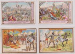 Trade cards, Liebig, six scarce odds, S429 History of France 2 (2/6), S437 Children's Barometer (1/