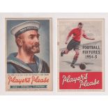 Tobacco issue, Player's, 2 Football Fixture Cards, one for Blackpool & Preston North End 1954/55 (