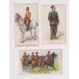 Cigarette cards, Harvey & Davy, Types of British & Colonial Troops, three cards, Rhodesian Horse (