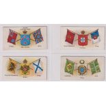 Cigarette cards, Hudden's, Flags of Nations, 4 cards, Brazil, New Zealand, Portugal & Russia (some