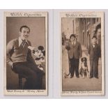 Cigarette cards, Wills, Cinema Stars, 3rd Series, 2 cards, no 7, Laurel & Hardy & no 24 Walt