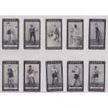 Cigarette cards, Cope's, Boxers, 26-50, (set, 25 cards) inc. Jack Johnson (edge knocks), Gunboat