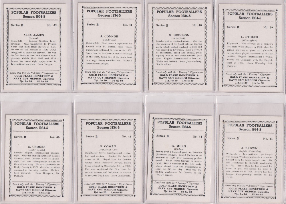 Cigarette cards, Hill's, 2 sets, Popular Footballers Series B 'M' size (20 cards) & Famous - Image 2 of 4