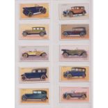 Cigarette cards, U T C (South Africa), Motor Cars (set, 50 cards) (vg)