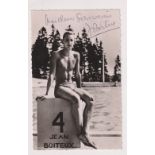 Olympic autograph, Jean Boiteux (1933-2010), won 400m freestyle in 1952 & bronze in 4 x 200, the