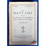 Book, The Navy List 1937, HMSO official paperback publication, listing ships, establishments and