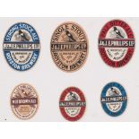 Beer labels, a nice selection of 6 different labels from Phillips, Royston Brewery, all vertical