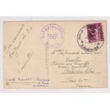 Olympic autograph, Berlin 1936, an Official postcard signed and sent by Louisette Fleuret (1919-