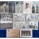 Cricket postcards, a collection of 13 postcards, mostly early 1900's inc. Kent & Surrey team groups,