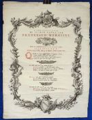 Poster, a large Italian broadside poster displaying a sonnet composed for the entrance of
