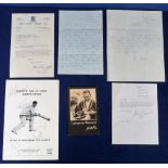 Cricket autographs, a small selection of items incl. Jack Hobbs signature on Waterman's pens