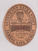 Beer label, Guinness's Extra Stout, bottled by R H Gardner, Guernsey, c1898, E950805, vertical