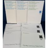 Olympic Games, Athens 2004, 2 Opening Ceremony programmes together with one media guide plus Closing