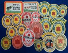 Beer labels, John Jeffrey & Co Ltd, Edinburgh, a mixed selection of 20 various shaped labels, 6
