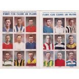 Trade issues, Thomson, Footballers & Club Colours, set of 108 cards all on 12 uncut sheets of 9