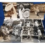 Tennis Press photos, a collection of 21 b/w press photos mostly featuring lady players and the