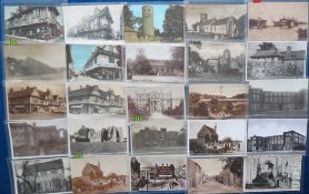 Postcards, Suffolk, RPs and printed to include East Suffolk Hospital, Hepton Hall after the fire