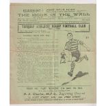 Rugby programme, Torquay Athletic v Burton-on-Trent, 26, March 1932, large, gatefold programme (sl