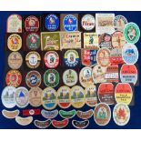 Beer labels, a selection of 63 labels plus 15 stopper/neck labels. Including Adnams, Flowers,
