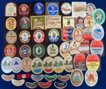 Beer labels, a selection of 63 labels plus 15 stopper/neck labels. Including Adnams, Flowers,