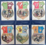 Trade Cards, Liebig, S326 Coats of Arms, ref S326 (set, 6 cards) (gd, 1 with slight damage to