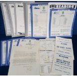 Football programmes, Reading FC, a collection of 50+ single sheet and 4 page Home programmes, 1950-