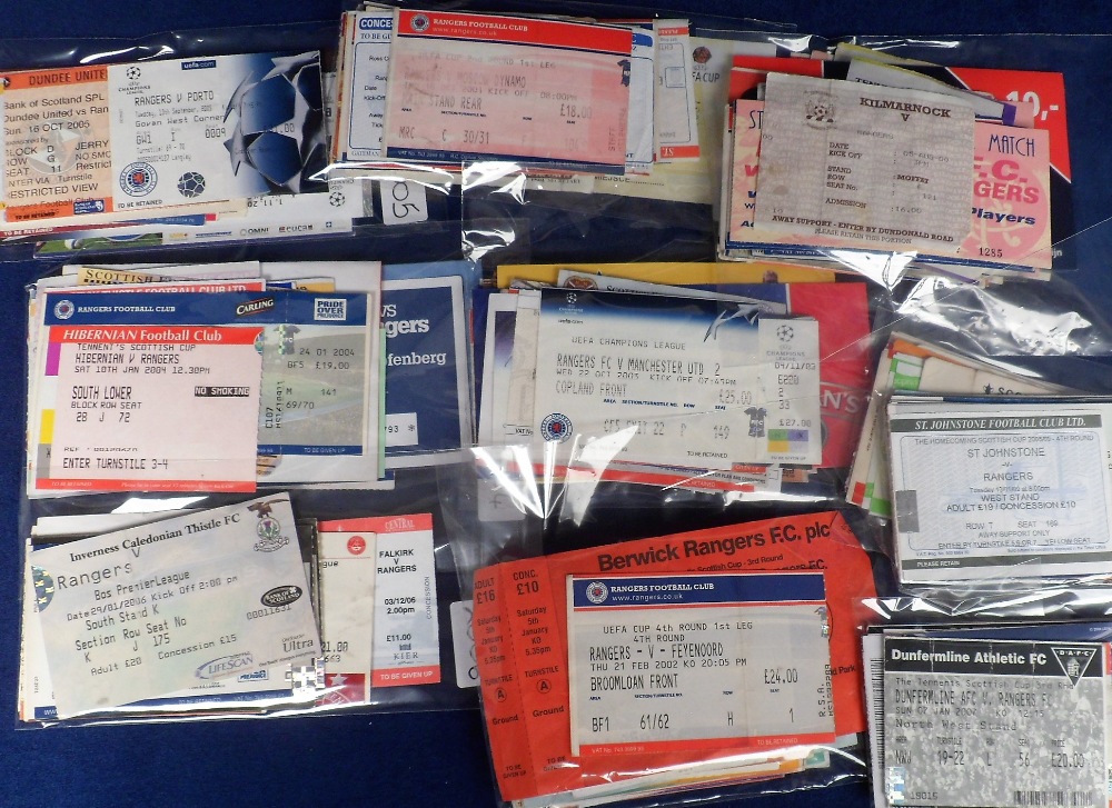Football tickets, Glasgow Rangers, a collection of approx. 380 home & away match tickets, 2000 to