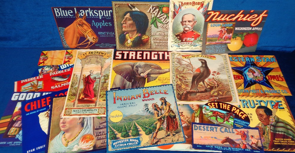 Advertising, a collection of 20 vintage tobacco and food labels to include Zimmer & Co. Lord Bobs