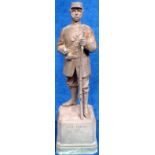 Military Shooting Award, bronze sculpture in the form of a soldier in uniform holding a rifle