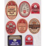 Beer labels, a mixed age selection of 31 labels, A M & E Sergeant, Brigg (9), Shanklin Brewery Co